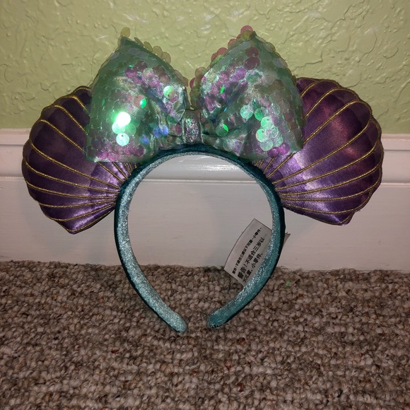 NWOT Disney The Little Mermaid Ariel Themed Minnie Ears Headband - Picture 3 of 5